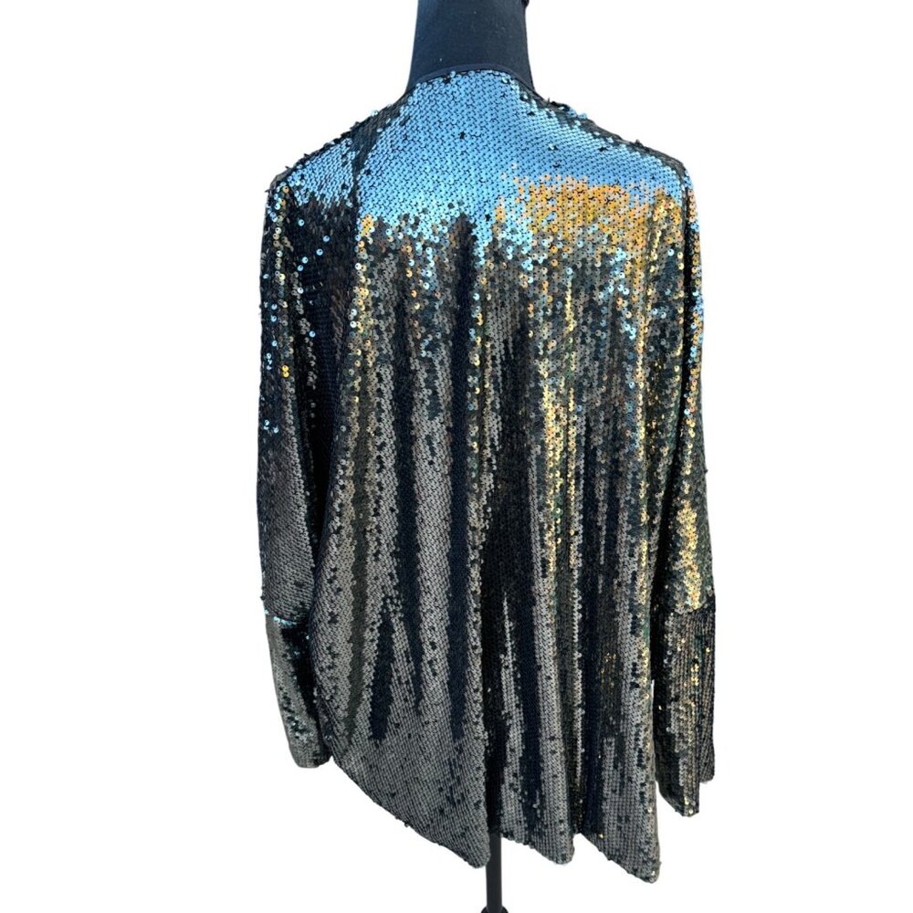 Gee Gee Sequin Open Front Jacket Duster Cardigan … - image 2